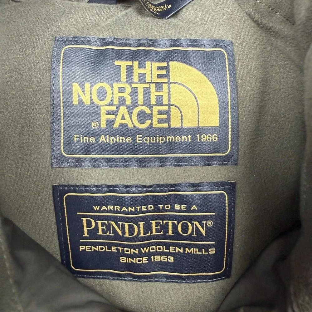 The North Face Vest Mens Medium Gray Pendleton Wool Down Puffer 700 Fill
